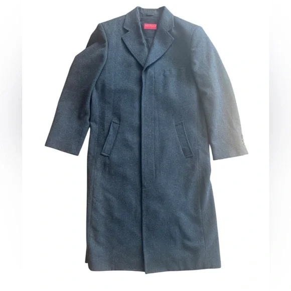 MANTONI TOP COAT CHARCOAL BLACK WOOL/CASHMERE
